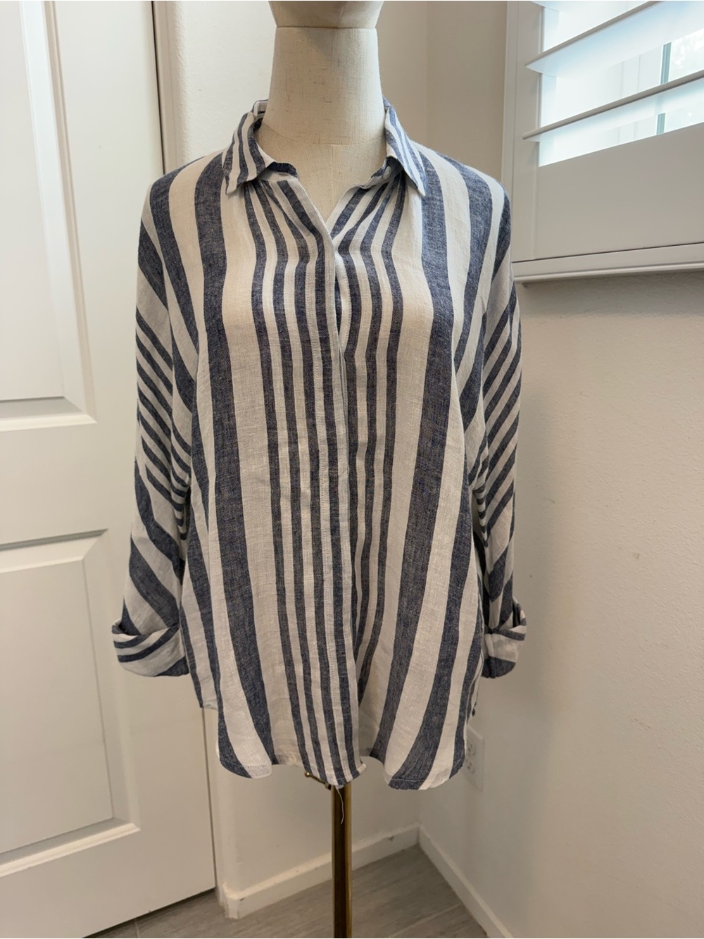 Rails Women's Striped Button-Down Shirt - Navy & White